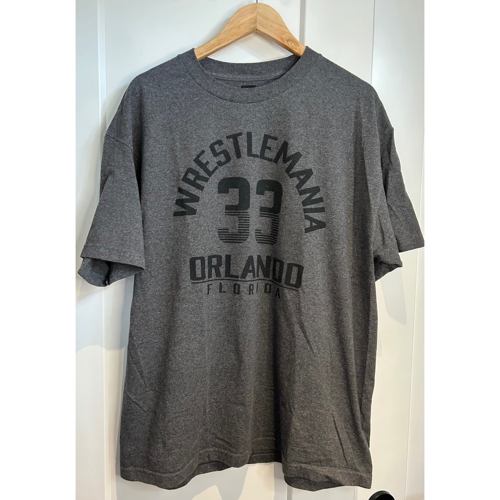 WWE Authentic WrestleMania 33 Orlando Florida T-Shirt Mens XL Charcoal Gray 2017